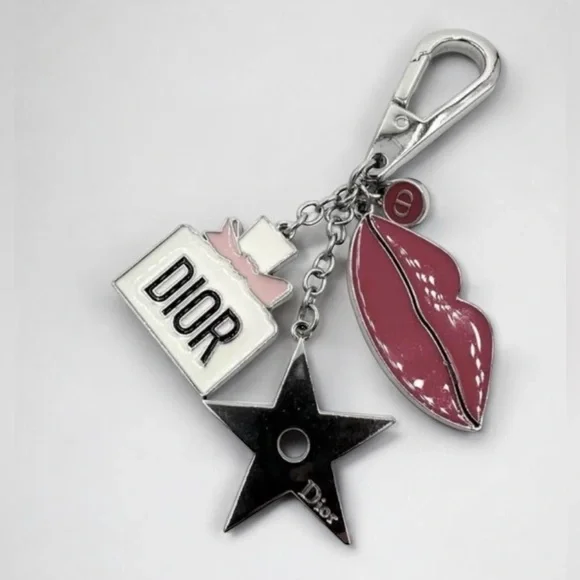 Dior Keychain Charm | Pink Lips, Star & Perfume Bottle | New on Card - Picture 5 of 5